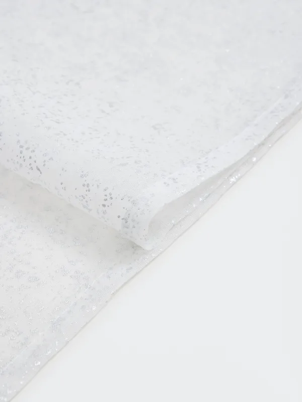 Дорожка настольная, 40х160 см, полиэстер, белая, Серебристые брызги, Heaven silver, image-1