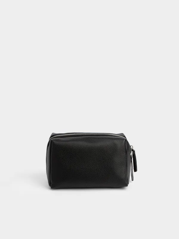 Косметичка, 20х12 см, полиуретан, черная, Memo, image-0
