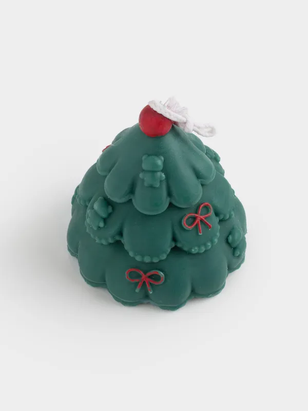 Свеча, 7 см, зеленая, Елка, Fir candle, image-1