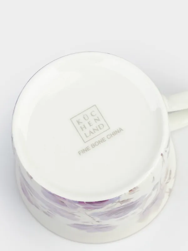 Кружка, 300 мл, фарфор F, белая, с золотистым кантом, Розы, Bloome, image-3