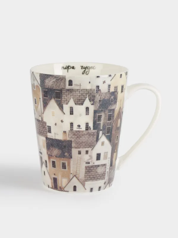 Кружка, 420 мл, фарфор N, Город, House built, image-0