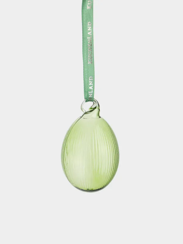 Подвеска декоративная, 4х6 см, стекло, зеленая, Easter lace, image-1