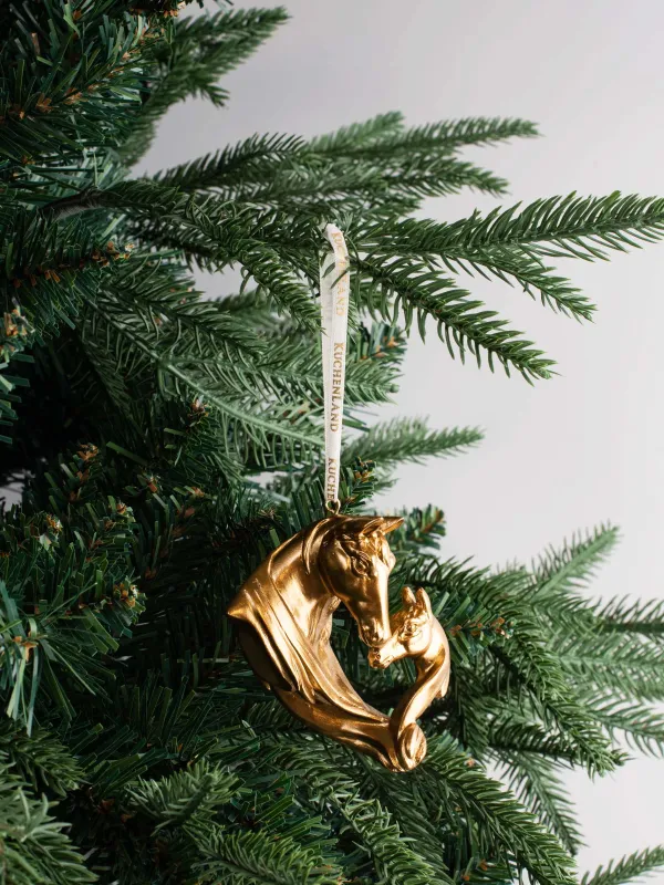 Игрушка елочная, 8 см, полирезин, золотистая, Кони, Figure christmas, image-3