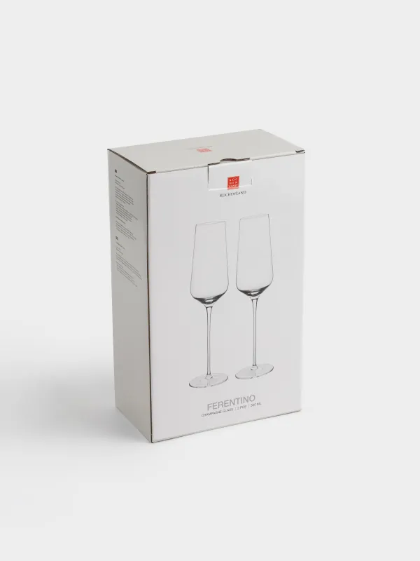 Бокал для шампанского, 300 мл, 2 шт, кристальное стекло, Ferentino, image-4
