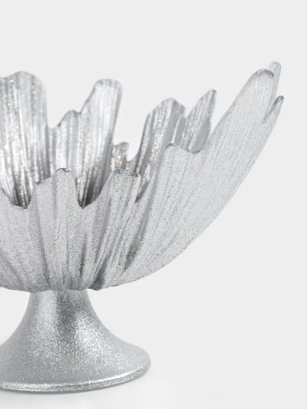 Ваза для фруктов, 26х17 см, на ножке, стекло Р, серебристо-серый градиент, Verge gradient, image-3