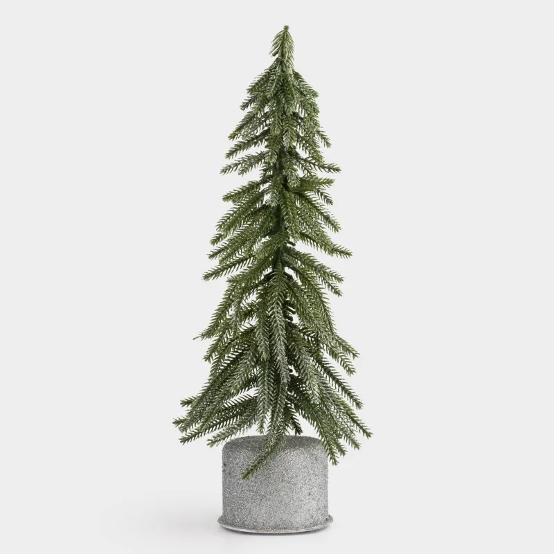 Ель искусственная, 40 см, с подсветкой, вращающаяся, пластик, Ель с блестками, Conifer decor