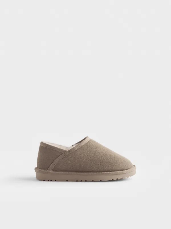 Угги короткие из замши и подкладкой из шерсти, Suede, image-0