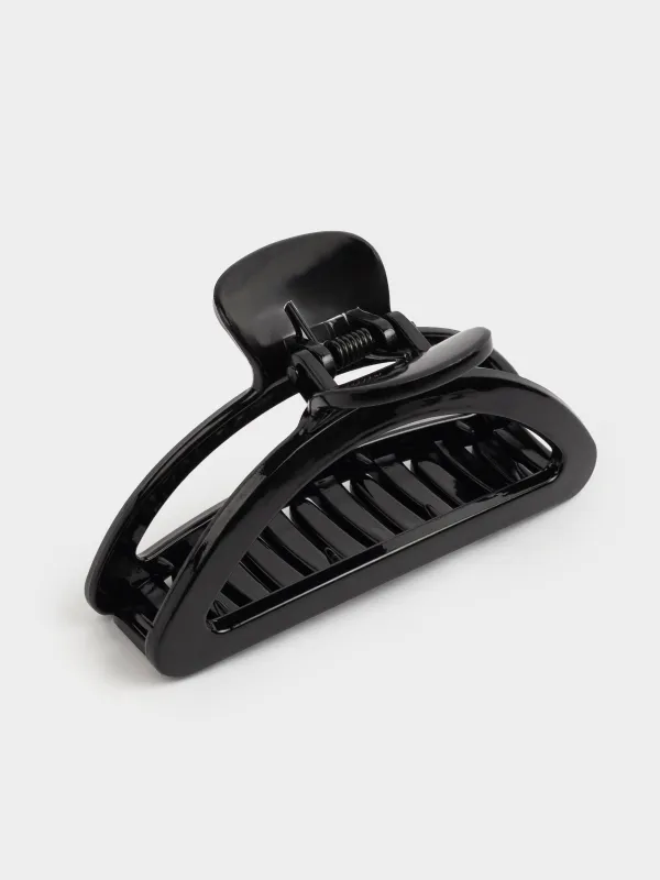 Заколка для волос, 9 см, пластик, черная, Крабик, Basic, image-3