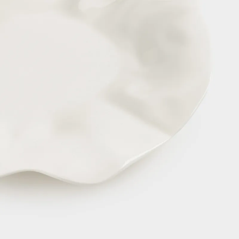 Тарелка обеденная, 25 см, фарфор N, молочная, Мятый эффект, Crumple, image-3