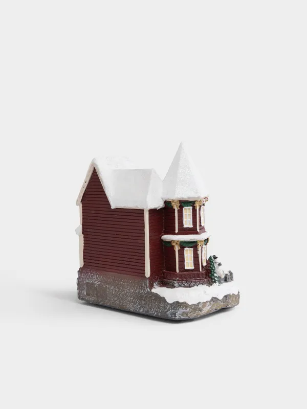 Статуэтка с подсветкой, 14х22 см, анимированная, Дом, Christmas style, image-1