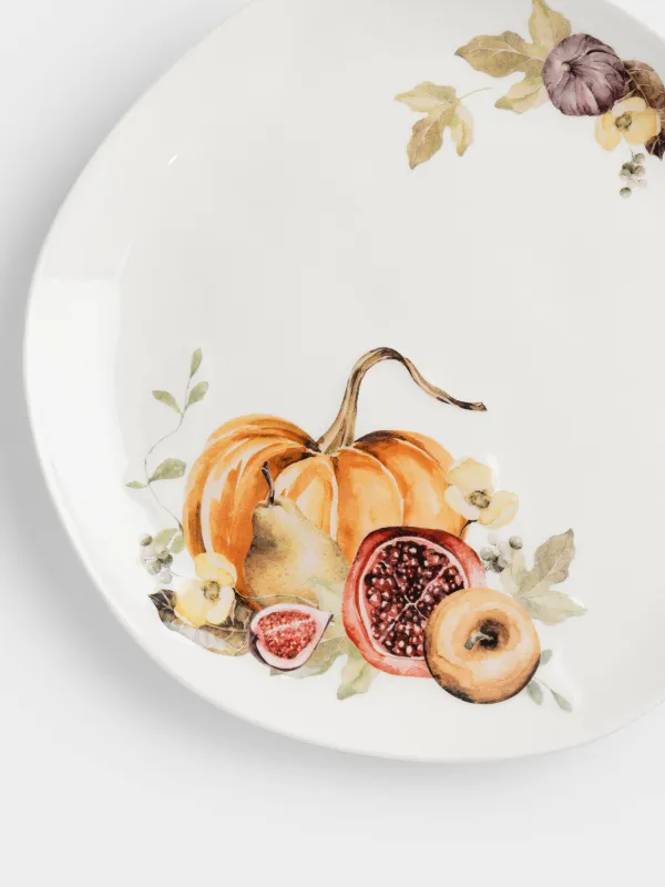Тарелка обеденная, 28 см, Тыква с фруктами, Pumpkin garden, image-1