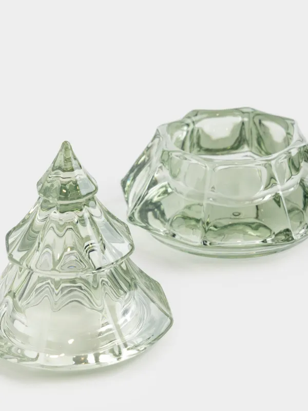 Емкость для хранения, 11х14 см, 100 мл, стекло, зеленая, Елка, Fir shape, image-3