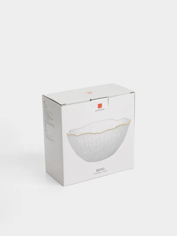 Салатник, 17х8 см, 700 мл, стекло, с золотистым кантом, Berg, image-5