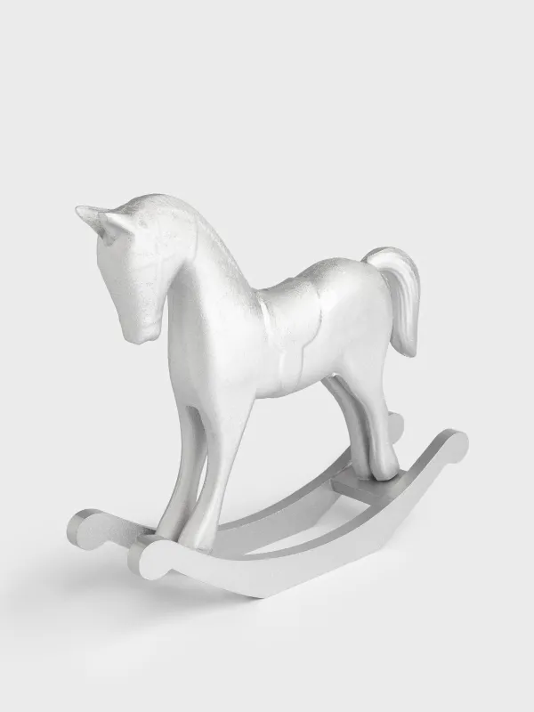 Статуэтка, 22 см, дерево, серебристая, Лошадка, Antique horse, image-1