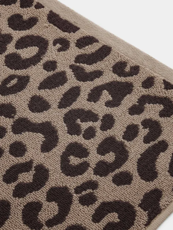 Полотенце, 40х60 см, хлопок, коричневое, Леопардовый принт, Leopard cotton, image-2
