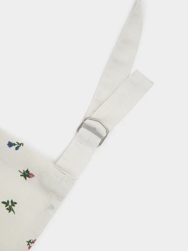 Фартук-платье, 75х85 см, хлопок, бежевый, Цветы, El flora, image-4