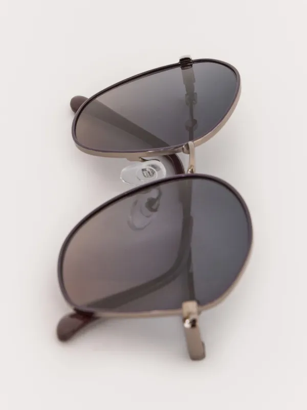 Очки солнцезащитные, металл/пластик, круглые, фиолетовые, Round, image-2