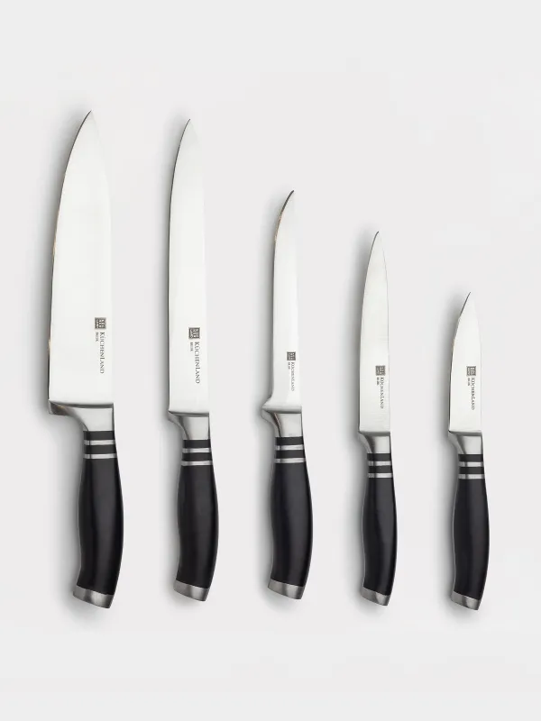 Набор ножей, 5 пр, в подставке, сталь/пластик/дерево, Acapella, image-2