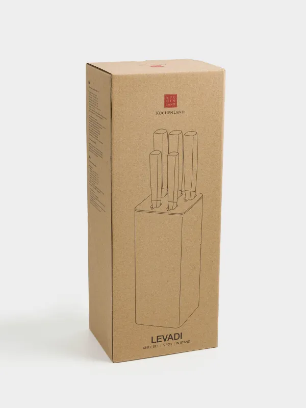 Набор ножей, 5 предметов, в подставке, Levadi, image-6
