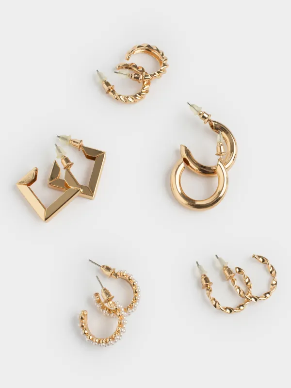 Серьги-пусеты, 1,5 см, 10 шт, металл, золотистые, Jewelry, image-0