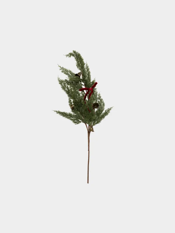 Ветка декоративная, 68 см, Хвоя с колокольчиками, Conifer decor