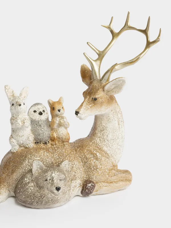 Статуэтка, 14х16 см, Олень с животными, Woodland story, image-2