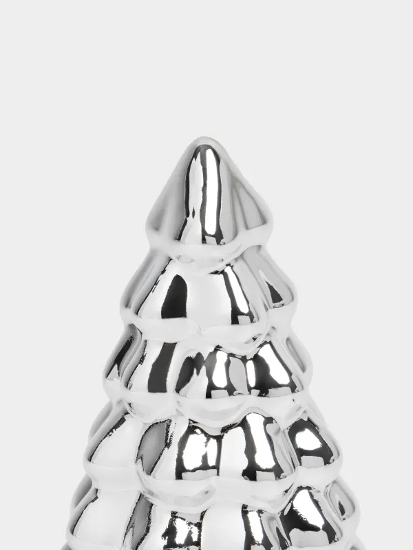 Статуэтка, 7 см, фарфор P, серебристая, Елка, Silver style, image-1