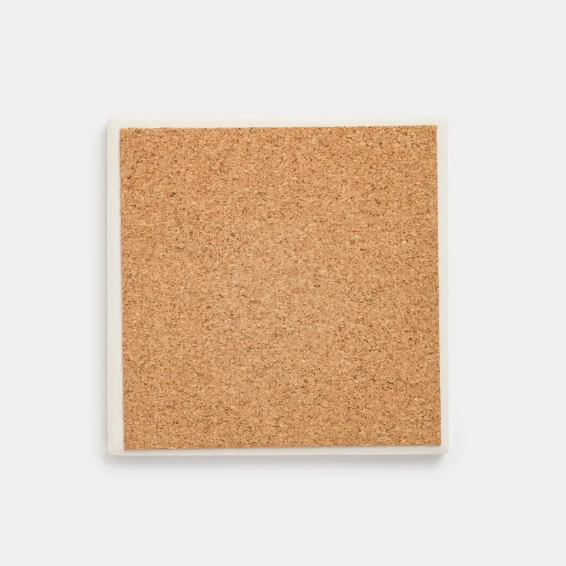 Подставка под кружку, 11х11 см, квадратная, керамика/пробка, черная, Лев, Brutal style, image-2