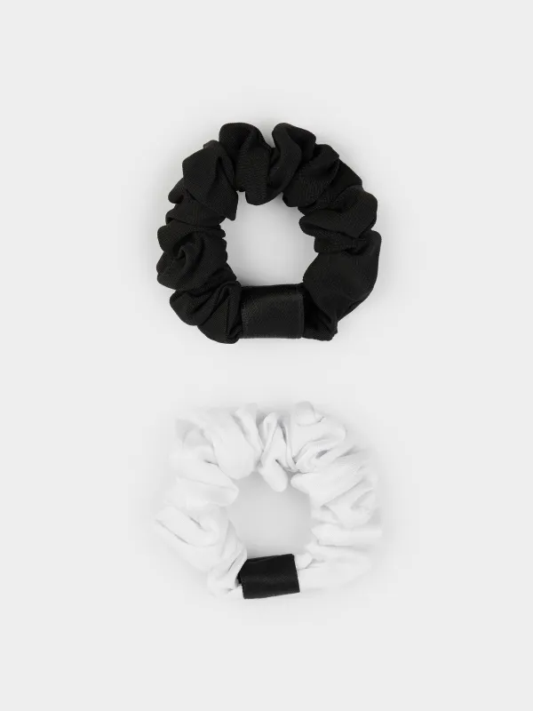 Набор резинок для волос, 7 см, 2 шт, полиэстер, черная/белая, Silk, image-0