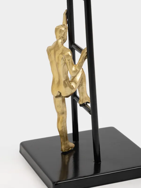 Статуэтка, 10х28 см, полирезин, черно-золотистая, Лестница с людьми, Two faces, image-3