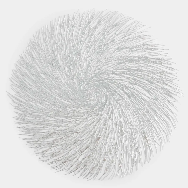 Салфетка под приборы, 38 см, ПВХ, круглая, серебристая, Azhur Grid