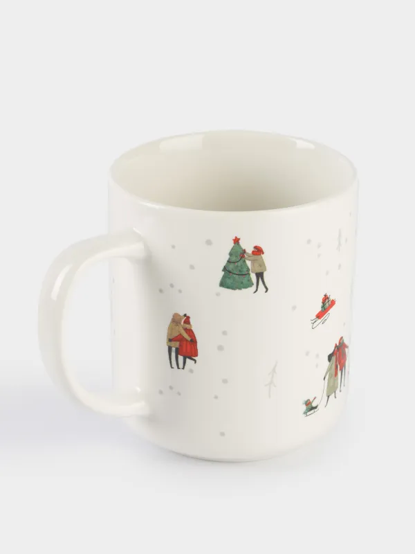 Кружка, 430 мл, фарфор N, белая, Зимние каникулы, Holiday mood, image-1