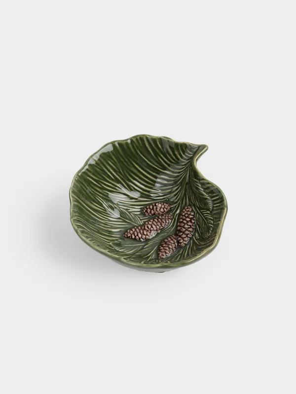 Салатник, 16х6 см, 370 мл, керамика, зеленый, Шишки на еловой ветке, Forest whispers, image-1