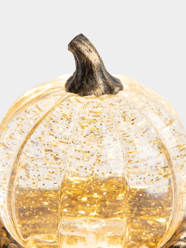 Снежный фонарь, 13 см, с подсветкой, Тыква в корзине, Pumpkin, image-2