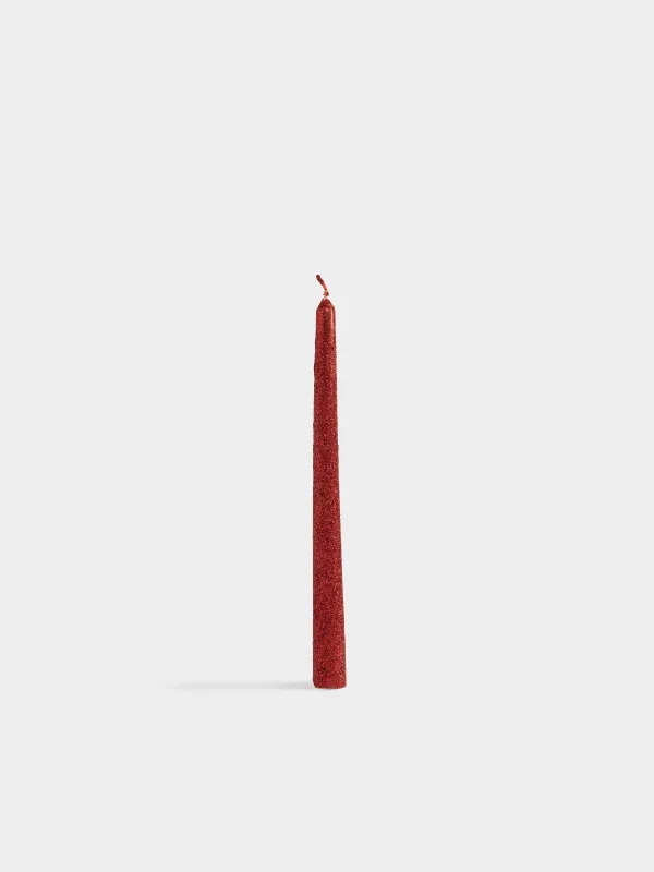 Свеча, 25 см, тонкая, с блестками, Бант, Sparkly candle, image-3