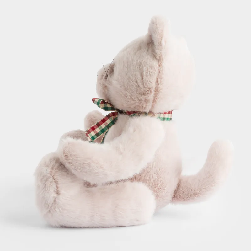 Игрушка, 35 см, мягкая, с подвижными лапами, полиэстер, бежевая, Кот, Cat, image-2