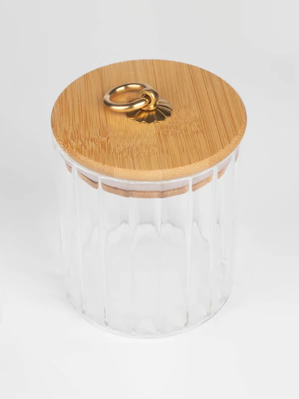 Банка для сыпучих продуктов, 500 мл, стекло Б/бамбук, Camellia, image-1