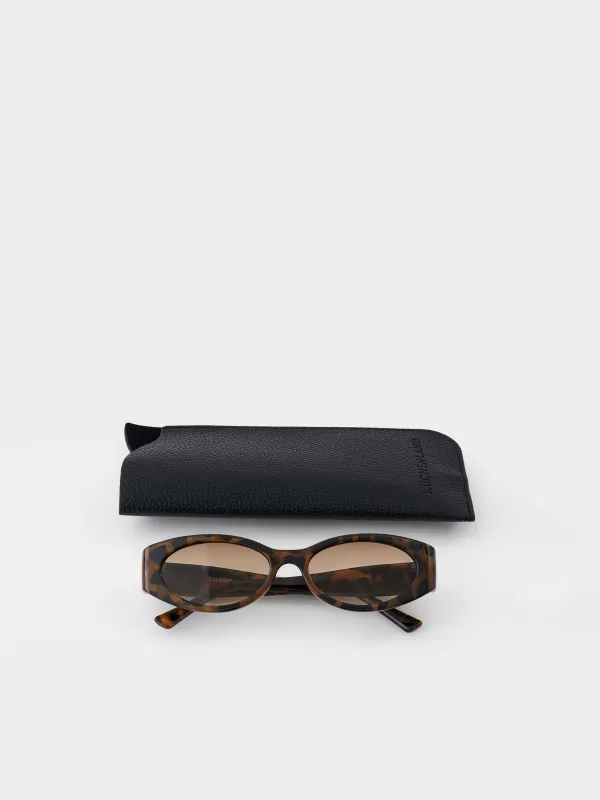 Очки солнцезащитные, пластик, с футляром для очков, овальные, черепаховые, Eyewear, image-4