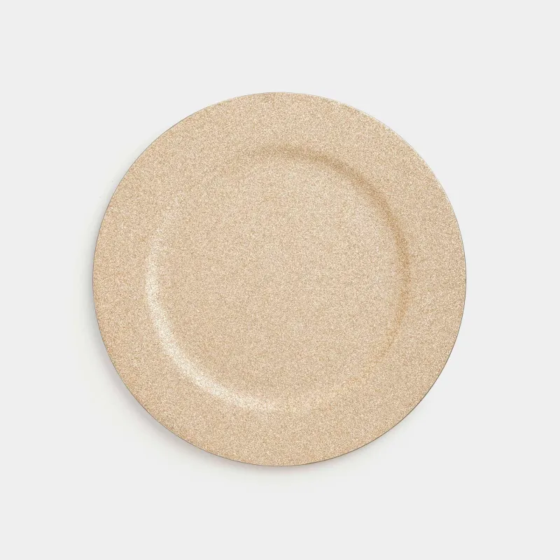 Тарелка подстановочная, 33 см, пластик, серебристая, Plastic sparkle