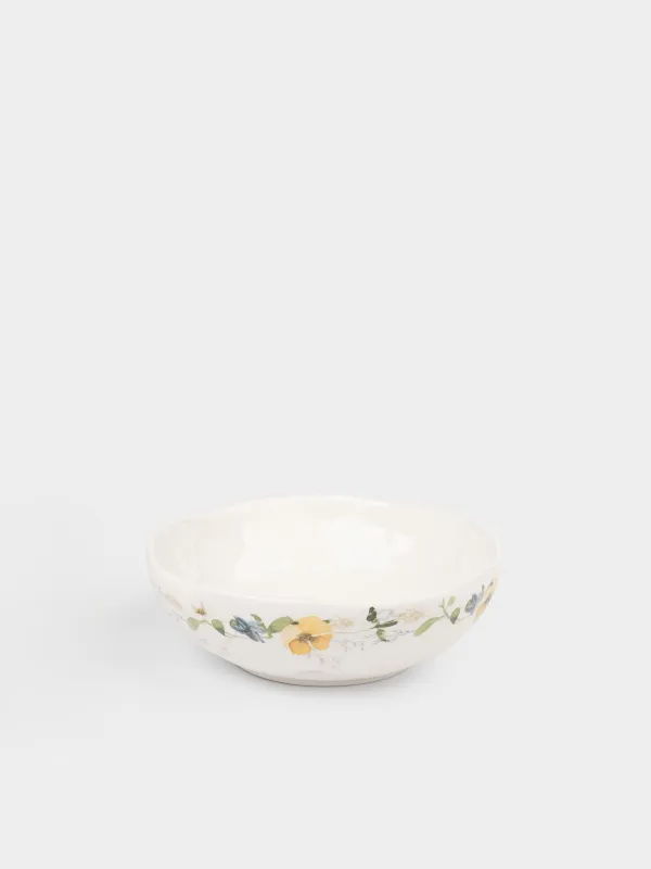 Салатник, 17х6 см, 600 мл, керамика D, белый, Кролик с цветами, Natural Easter, image-1