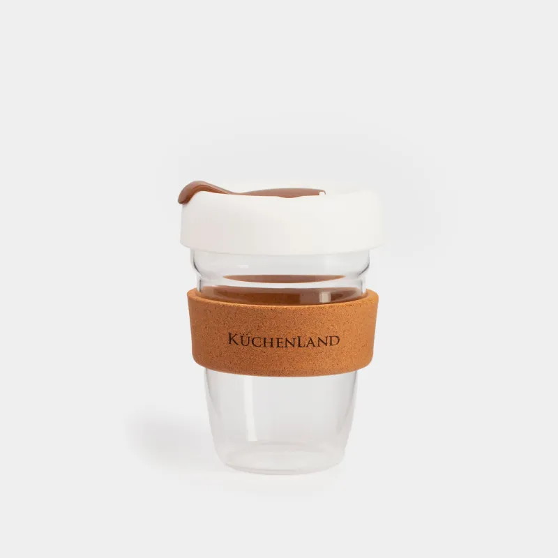 Стакан, 350 мл, с крышкой и манжетой, Clear cork