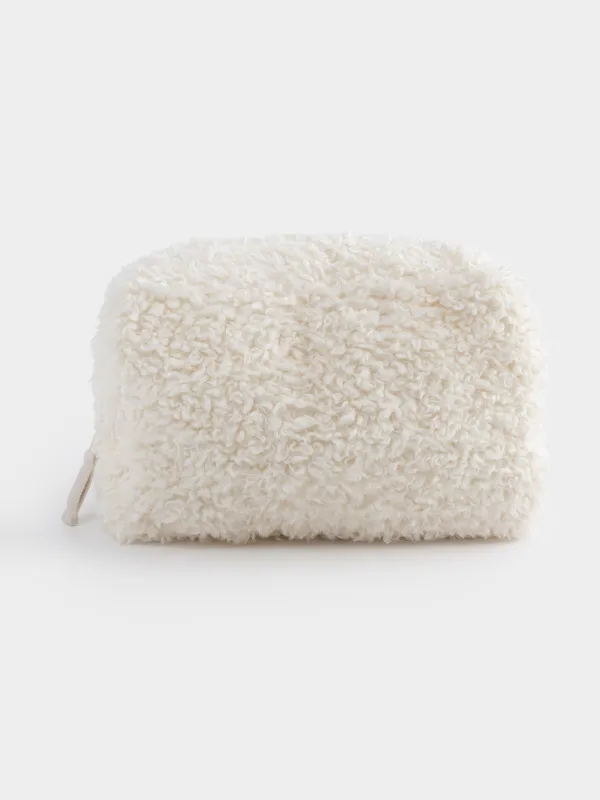Косметичка, 27х17 см, искусственный мех, молочная, Curled, image-3
