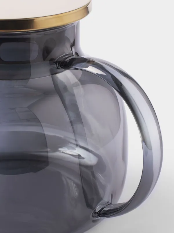 Набор чайный, 2 перс, 3 пр, стекло Б/сталь, серо-золотистый, Clear grey, image-1