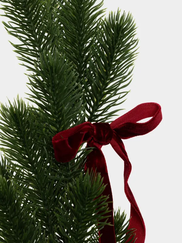 Ветка декоративная, 76 см, Ель с бантиками, Conifer decor, image-1
