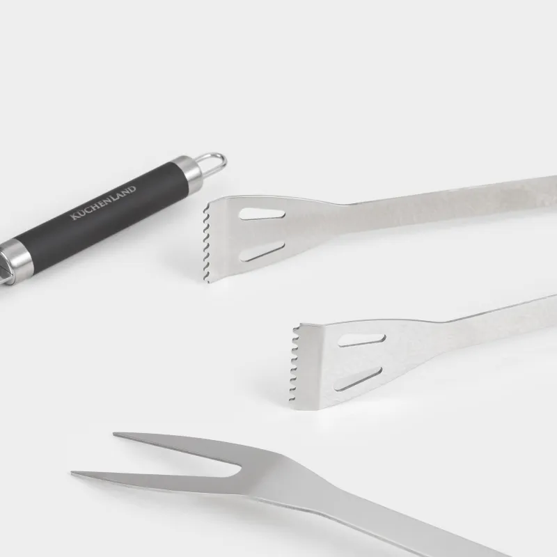 Набор для барбекю, 3 пр, в кожаном чехле, сталь/пластик/экокожа, BBQ, image-3