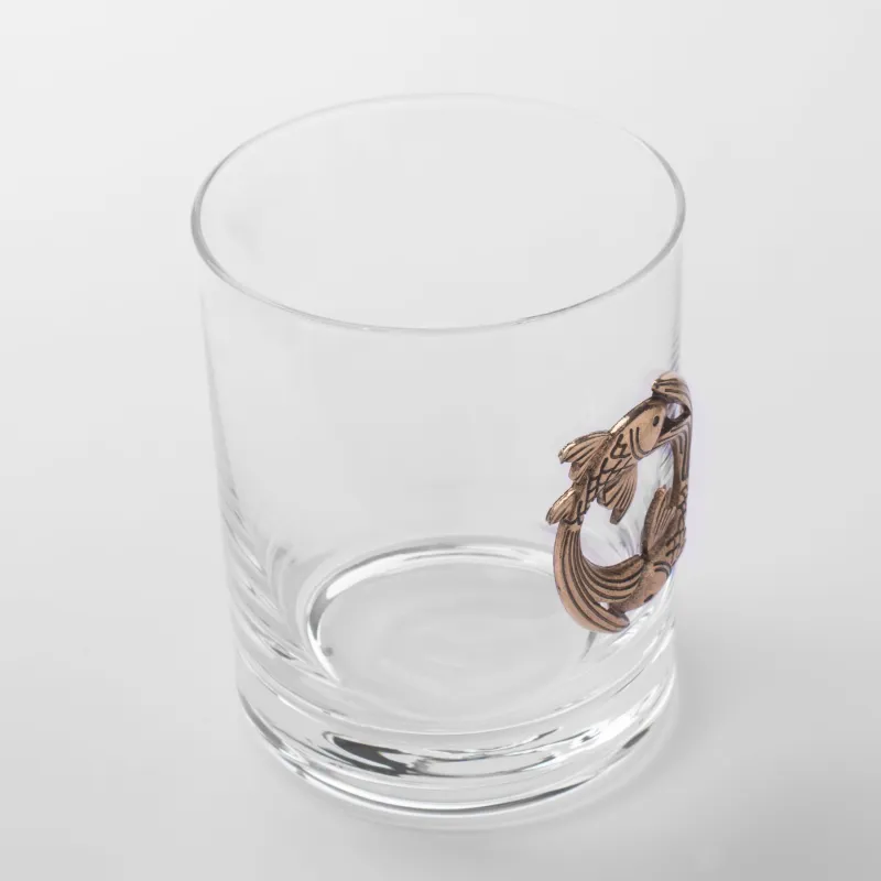 Стакан для виски, 10 см, 340 мл, стекло/металл, золотистый, Рыбы, Zodiac, image-4