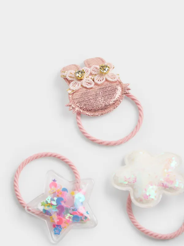 Набор резинок для волос, 4 см, 4 шт, детский, полиэстер/пластик, розовый, Кролик, Gracile, image-4
