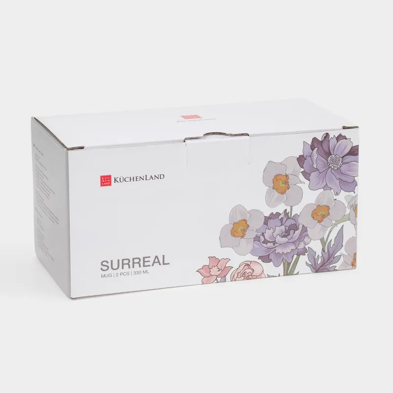 Кружка, 330 мл, 2 шт, Цветы, Surreal, image-5