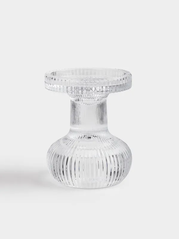 Подсвечник, 11 см, для одной свечи, на ножке, стекло, Ribedic, image-0