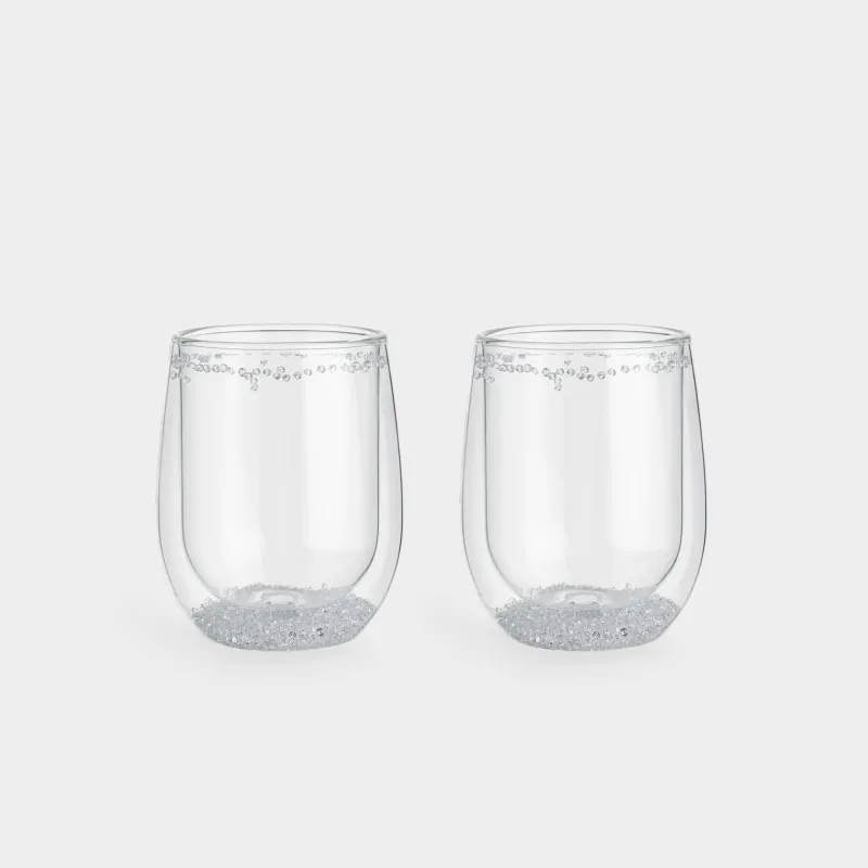 Стакан, 11 см, 300 мл, 2 шт, стекло Б, с кристаллами внутри, Air decor